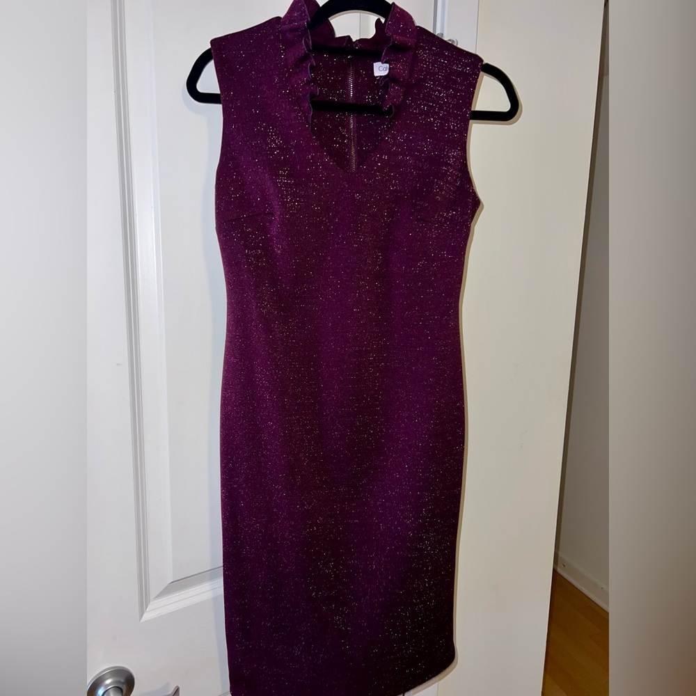 Calvin Klein Sparkling Plum Ruffle Jacket